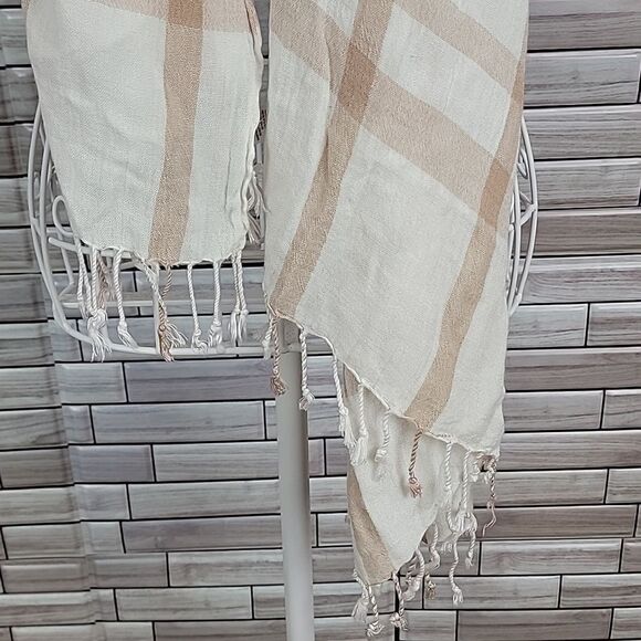 Unbranded scarf checkered tan combo One Size - Picture 6 of 7